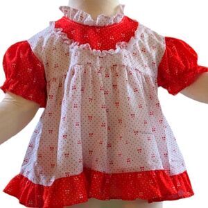 80s Vintage Smocked JCPenney‎ Toddler red & white dress